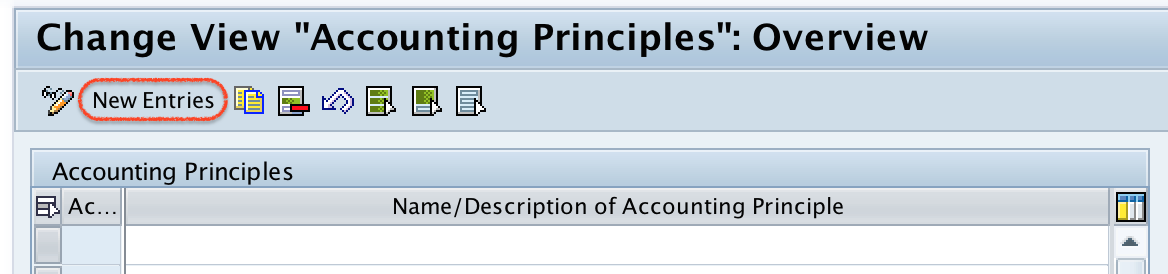 Accounting Principles overview screen