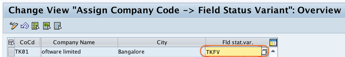 Assign Field Status Variant to Company Code in SAP