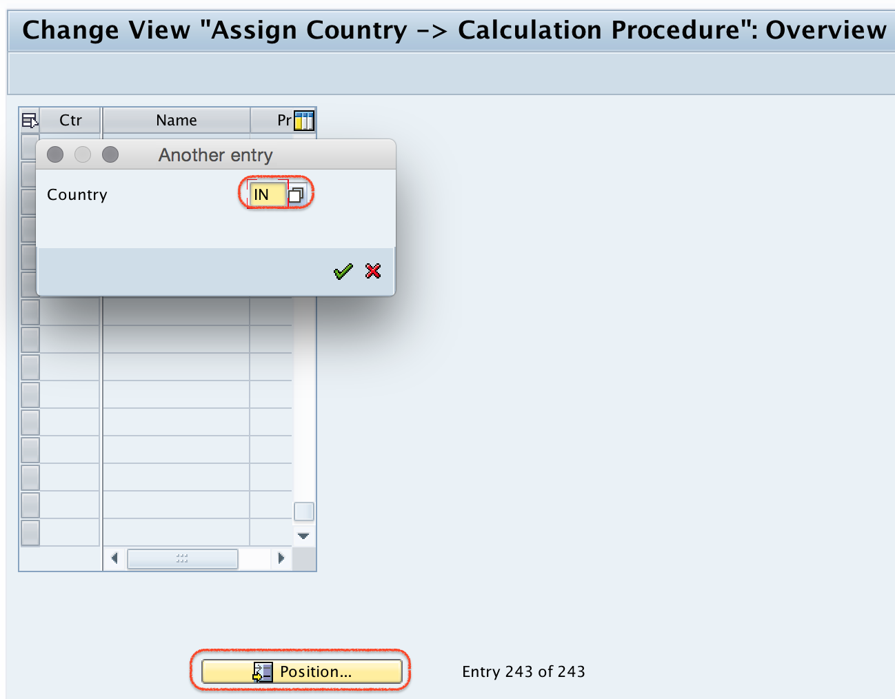 Assign country to calculation procedure