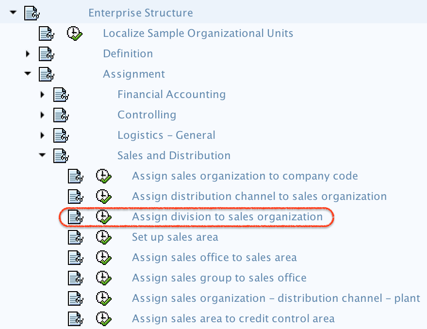 Assign Division to Sales Organization in SAP path
