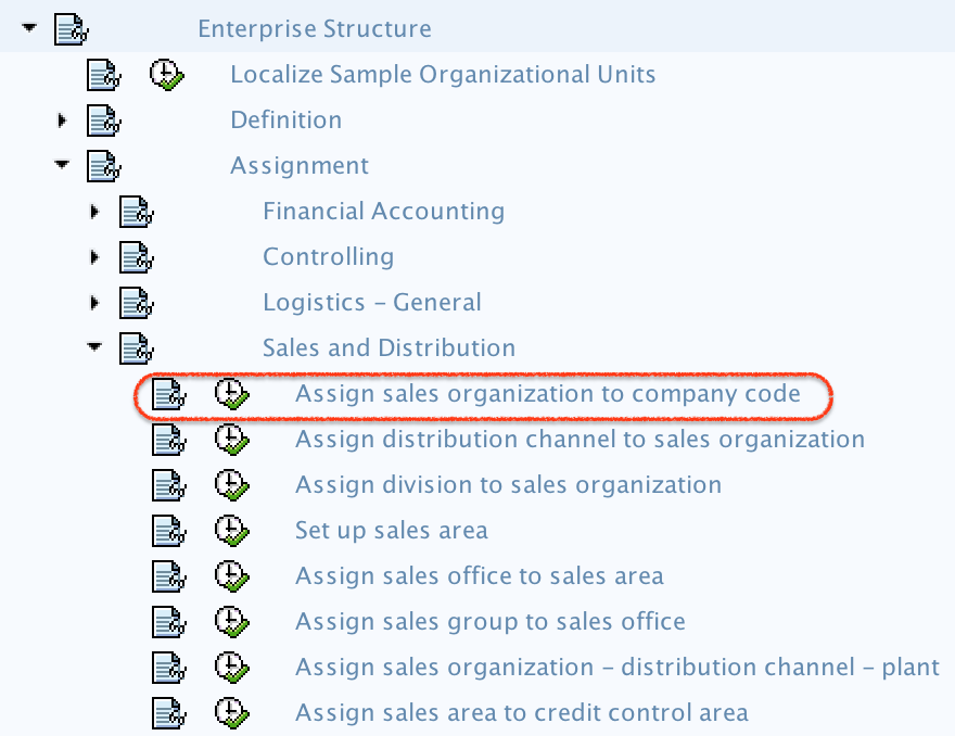 Assign Sales Organization to Company Code in SAP path