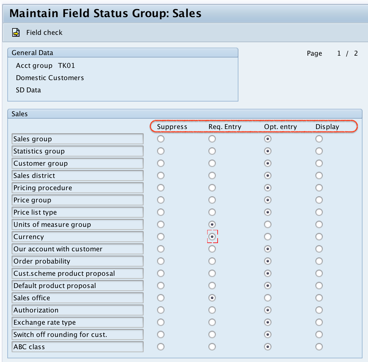 Customer account group in SAP Sales