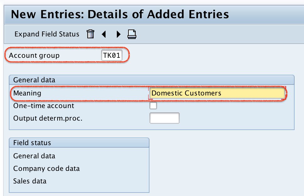 Define Customer Account Groups in SAP