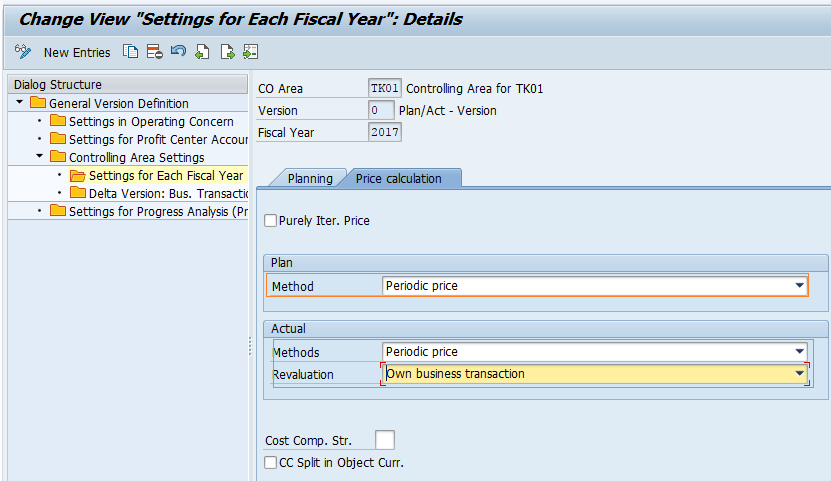 Maintain versions in SAP - pricing