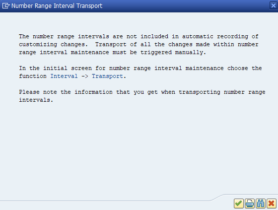 Number range interval transport
