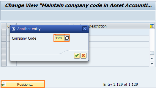 find company code for assignment chart of depreciation