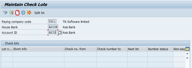 Define number ranges for checks SAP