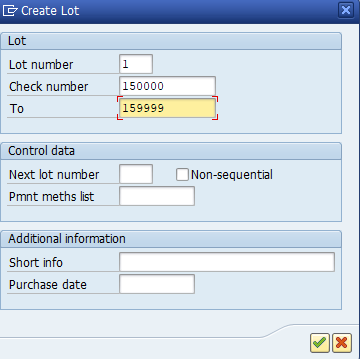 create check lot in SAP