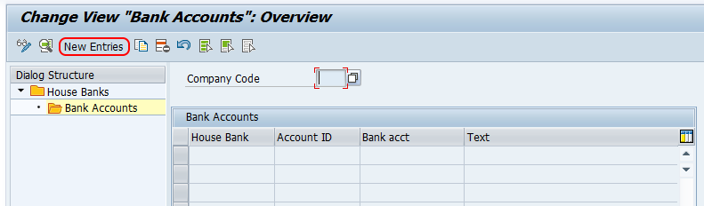 create house bank account id in SAP