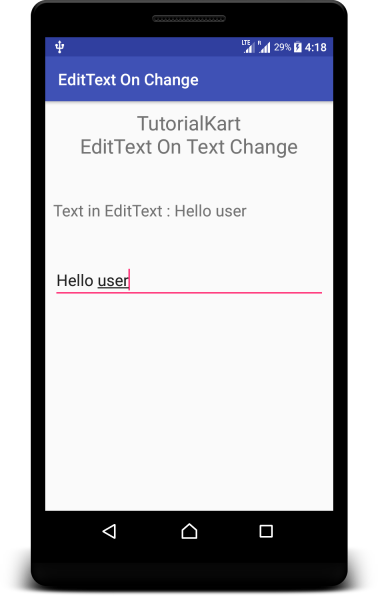 Kotlin Android - EditText on text change - Example