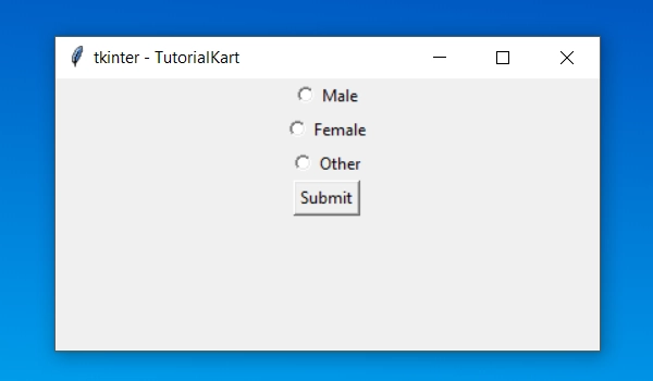 Tkinter Radiobutton