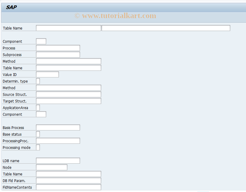 SAP TCode 0FILA - Customizing LAE Initial Screen