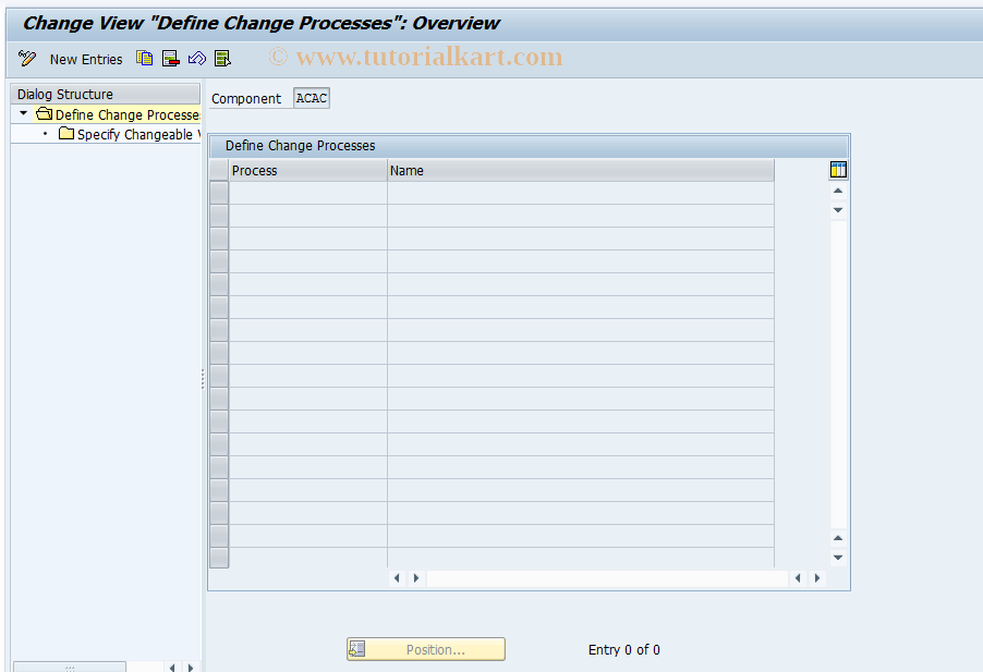 SAP TCode 0FILA001CE_3 - Change Processes Rest. UPGR