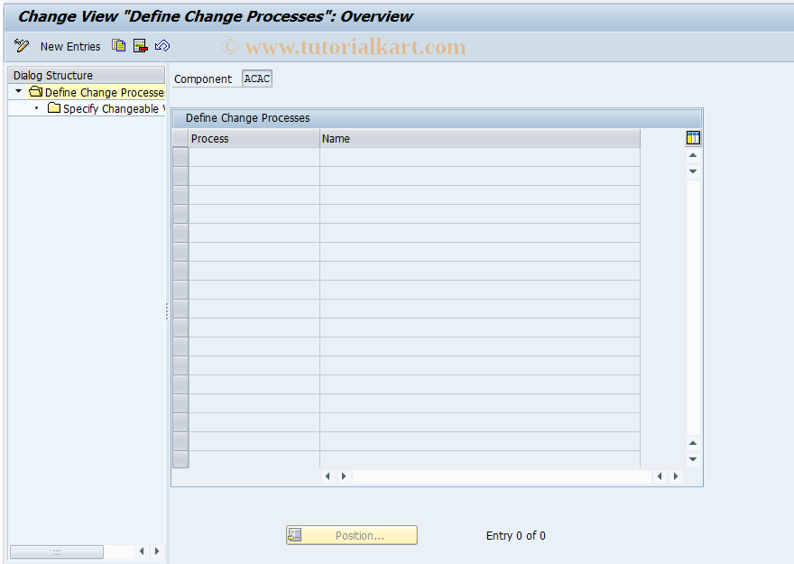 SAP TCode 0FILA001CE_4 - Change Processes Rest. ROLL