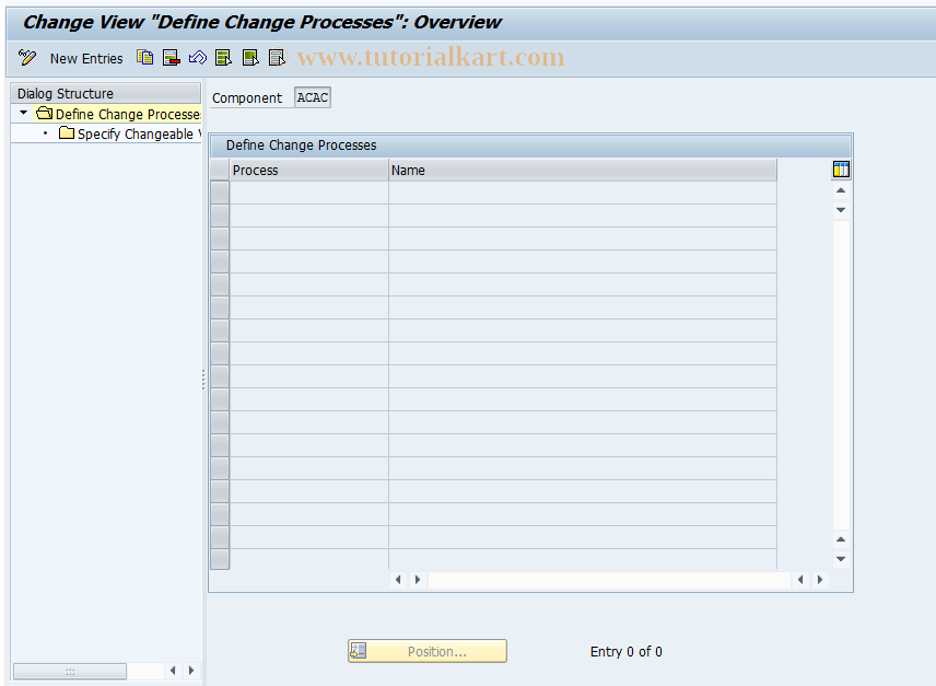 SAP TCode 0FILA001CE_5 - Change Process Rest. BLEX