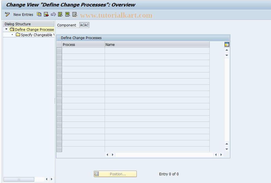SAP TCode 0FILA001CE_7 - Change Processes Rest. RNEW