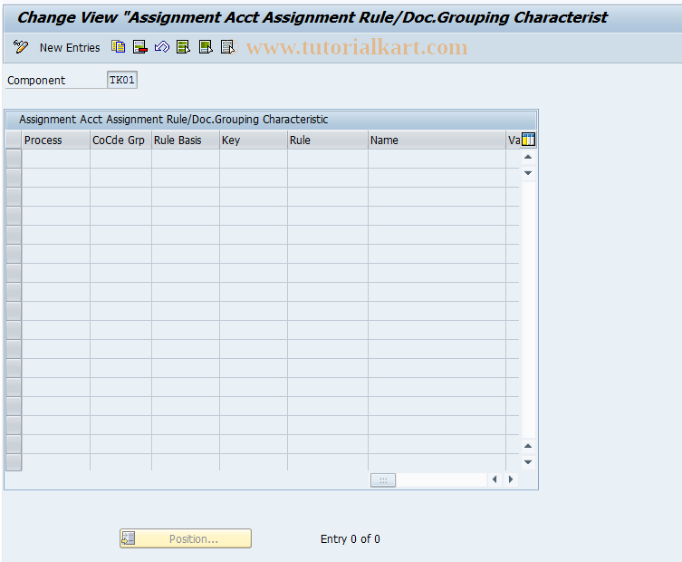 SAP TCode 0FILA005_1 - Assign Structure for Account  Assignmt