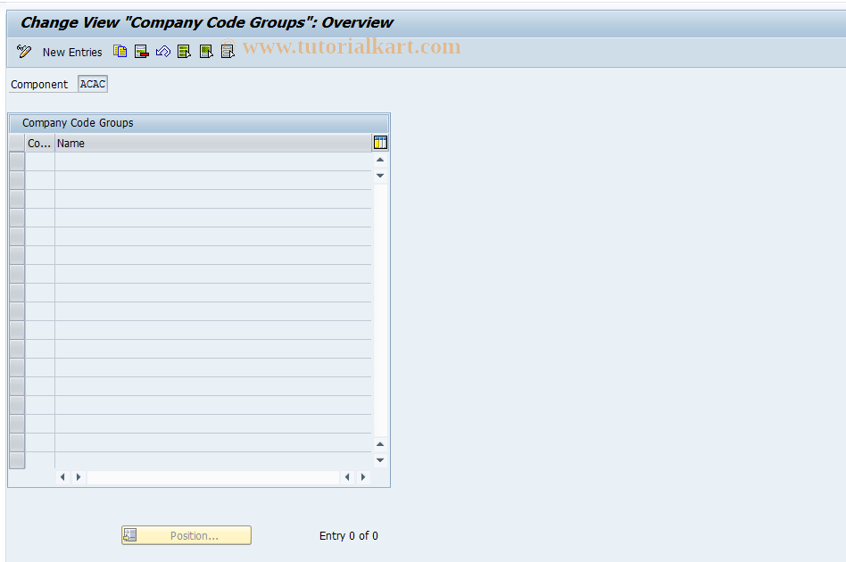 SAP TCode 0FILA008G_1 - Definition of CoCd Grouping Key