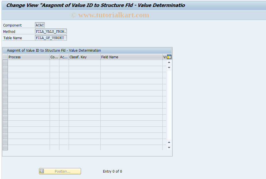 SAP TCode 0FILA009_10 - Fill Basis Struct. for Fin.Class.
