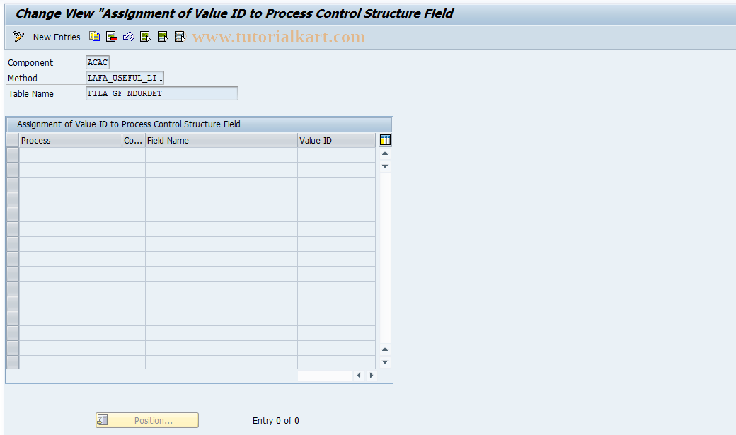 SAP TCode 0FILA009_12 - Fill Bas.Struct.for Deriv. UseflLife