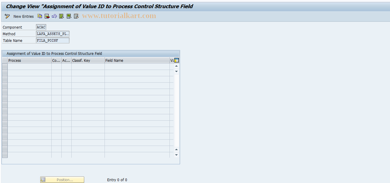 SAP TCode 0FILA009_13 - Specifications- Post Acquisition