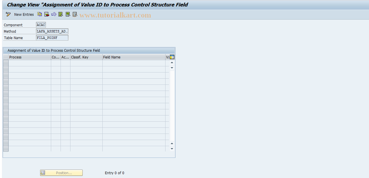 SAP TCode 0FILA009_15 - Specifications for Posting APC Adj.