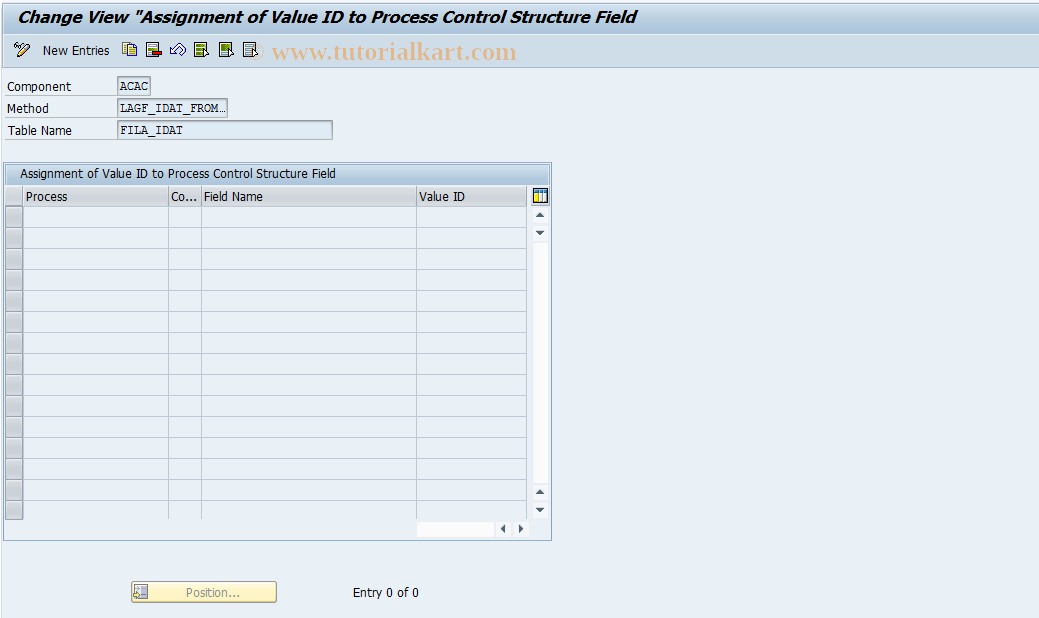 SAP TCode 0FILA009_19 - Fill IDAT Structure for Control