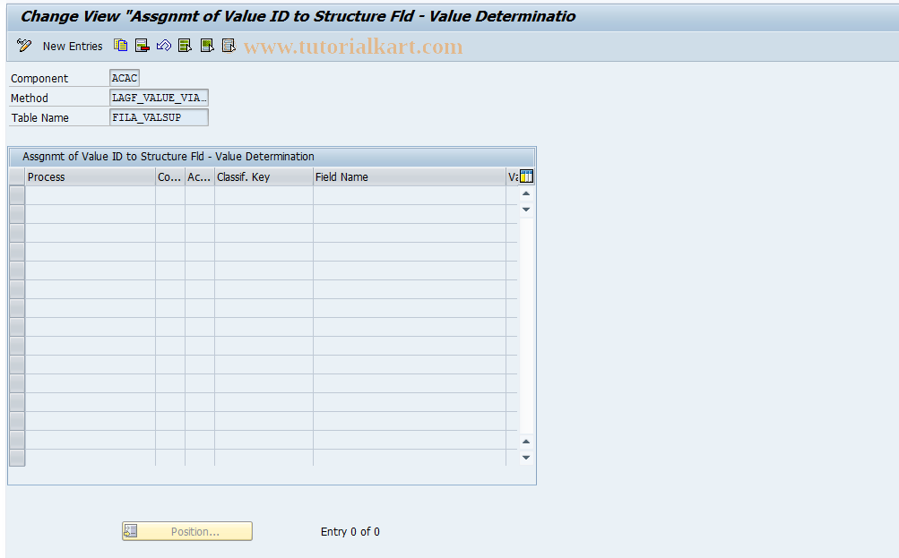 SAP TCode 0FILA009_2 - Fill Basis Struct. for Substitution