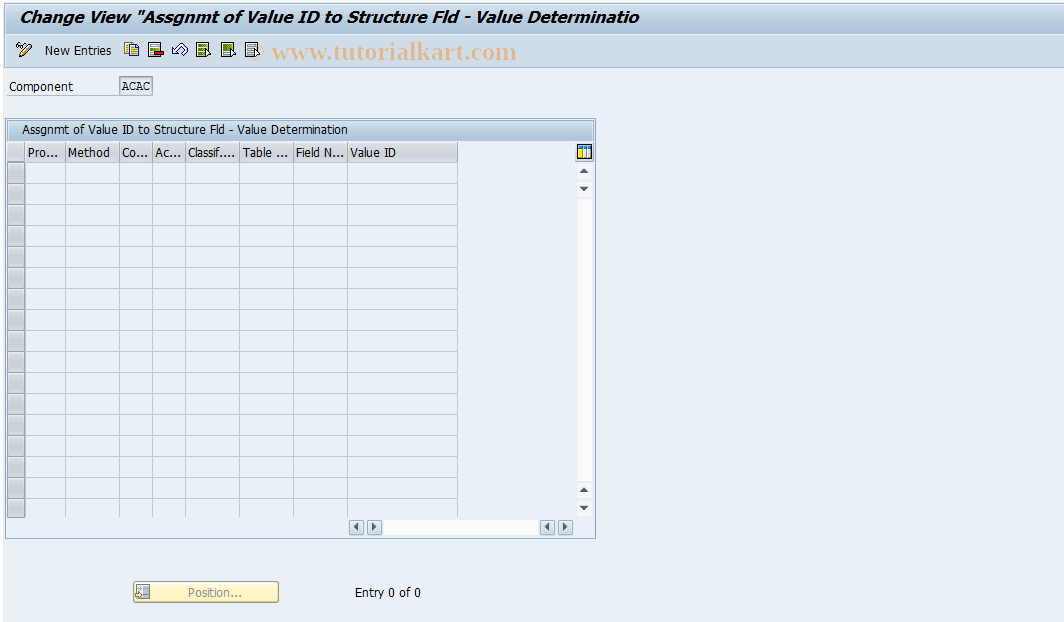 SAP TCode 0FILA009_23 - Fill Structure Using Value IDs
