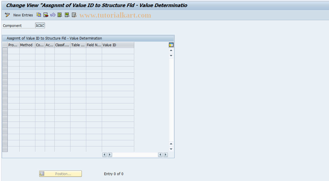 SAP TCode 0FILA009_24 - Fill Structure Using Value IDs
