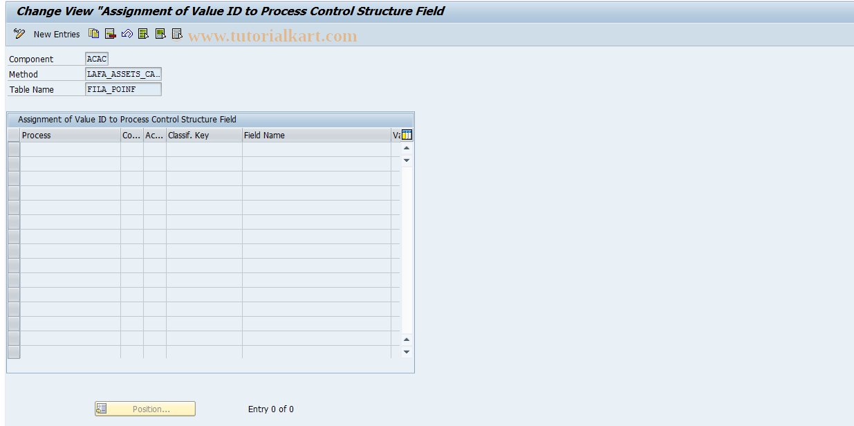 SAP TCode 0FILA009_6 - Specifications- Post Acquisition