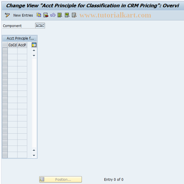 SAP TCode 0FILAACCRULE_1 - Account  Principles for Classif. in CRM