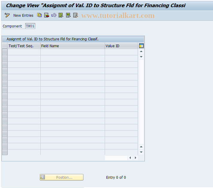 SAP TCode 0FILALC003_1 - Assign Structure for Classification