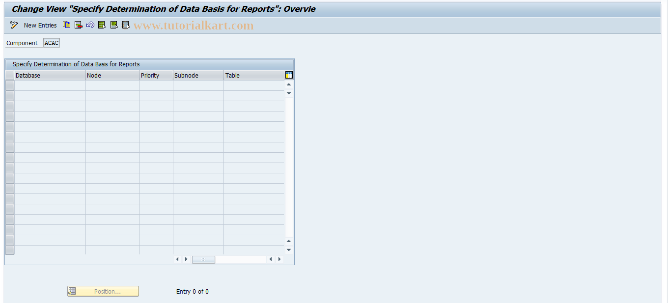 SAP TCode 0FILALDB001_01 - Specify Determination of Data Basis