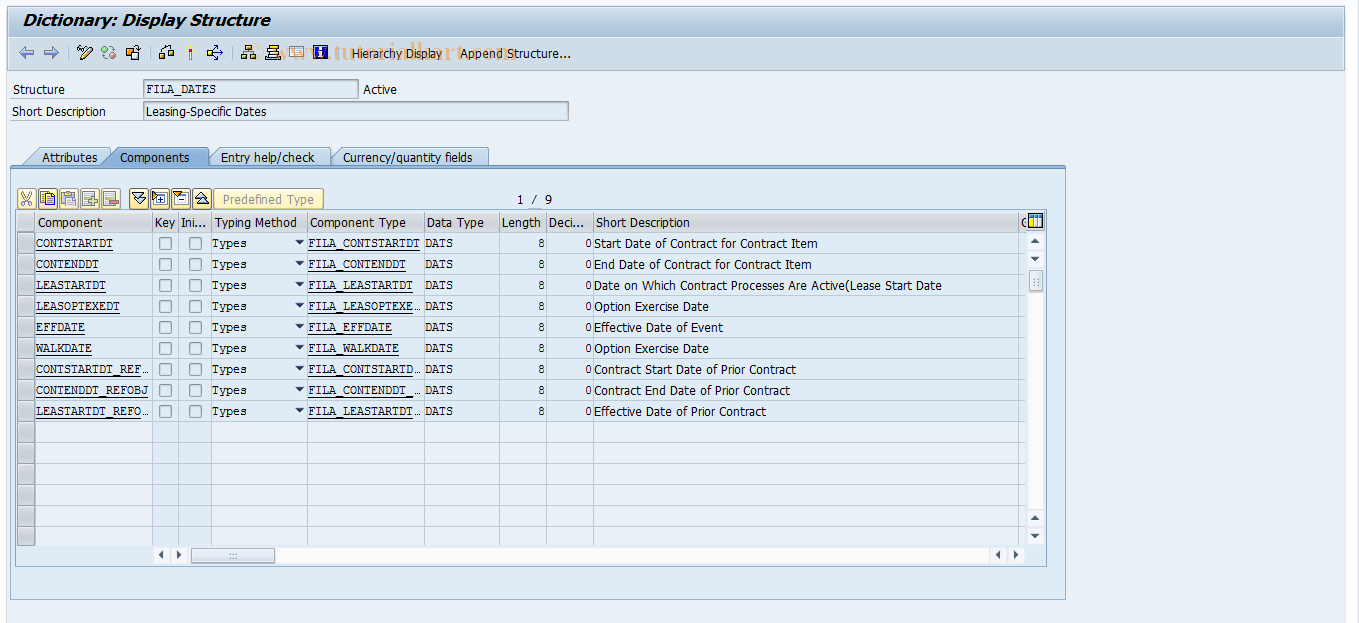 SAP TCode 0FILASTRUC_DATES - Param. Classification Financing