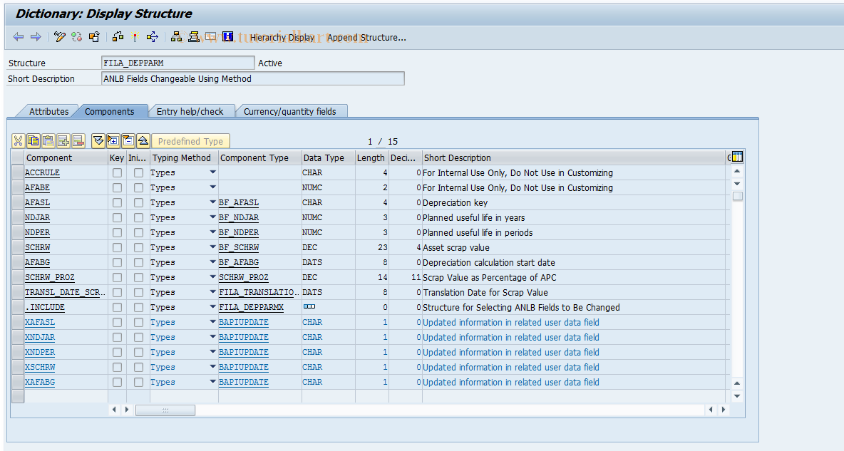 SAP TCode 0FILASTRUC_DEPPARM - Determine Asset Normal Useful Life