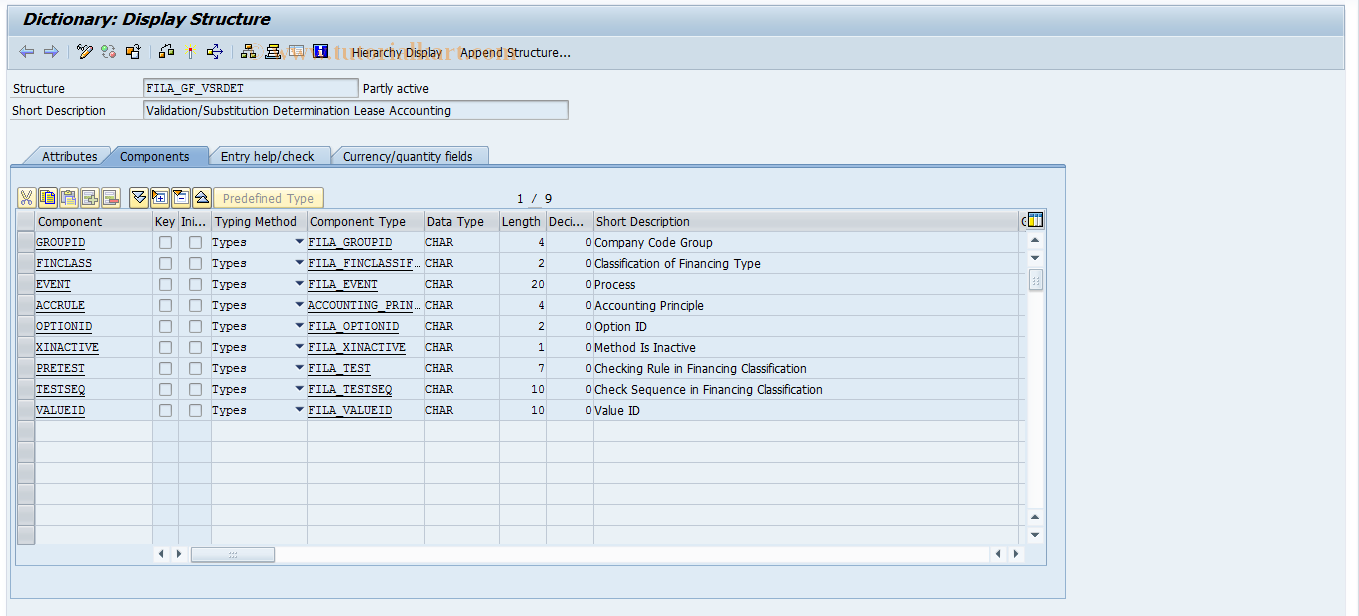 SAP TCode 0FILASTRUC_VSRDET - Struc. Adj. Valid./ Substance  Determ.