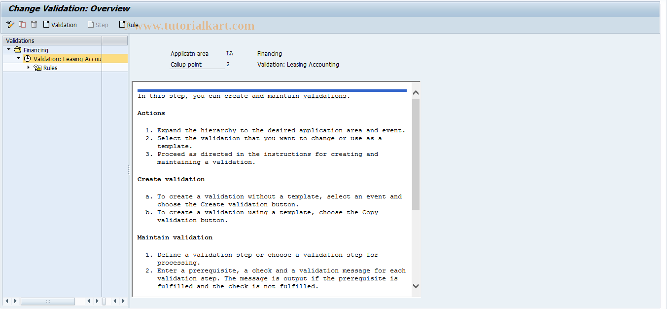 SAP TCode 0FILAVAL1 - Validation Processing Steps