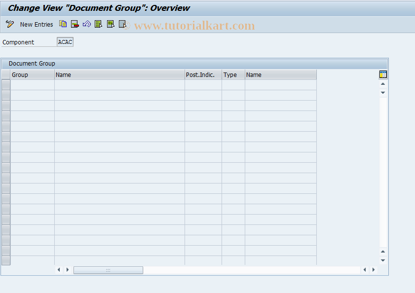 SAP TCode 0FIOTP001_1 - Account  Determ. Document Grouping
