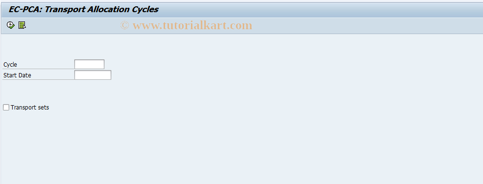 SAP TCode 0KEU - EC-PCA: Transport Cycles