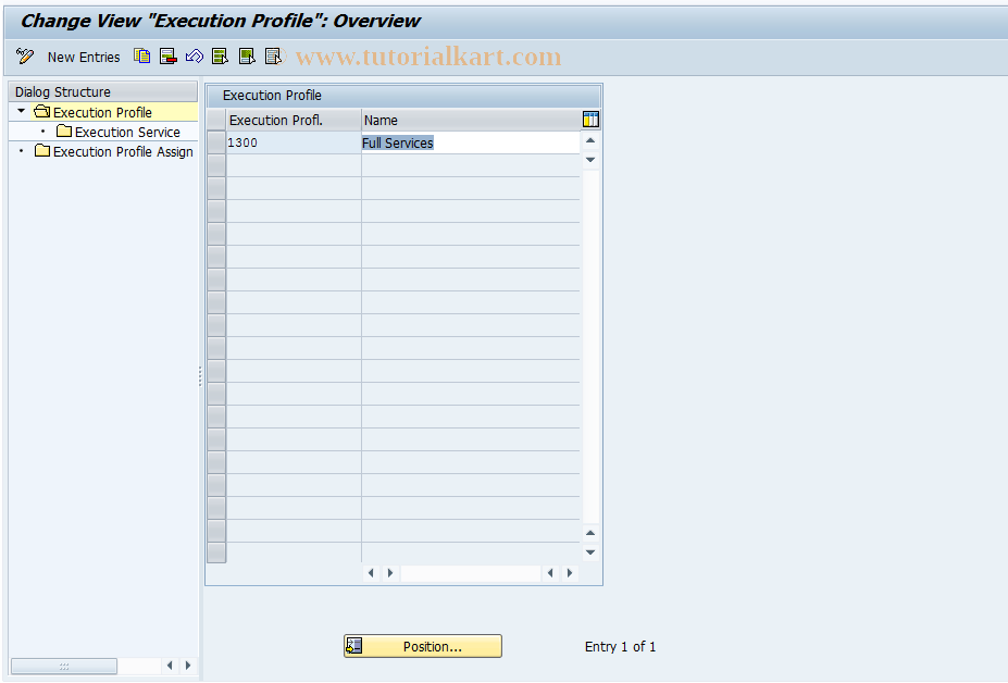 SAP TCode 0KEX3 - Customizing Execution Profile