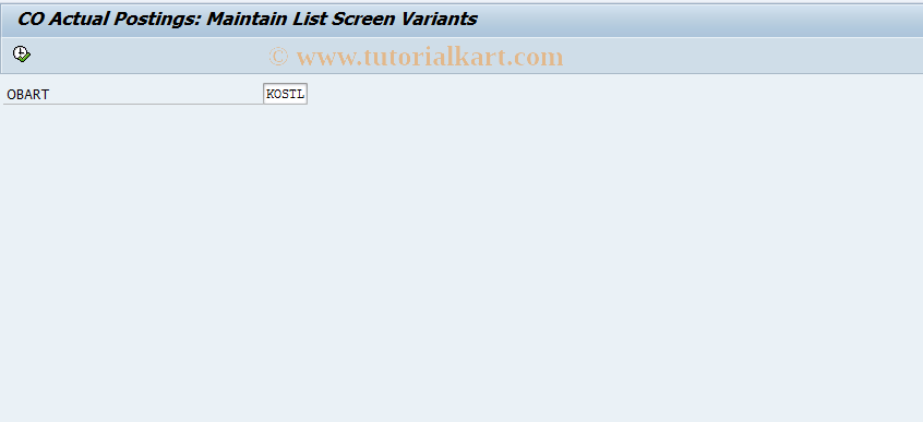 SAP TCode 0KMV - List Variants