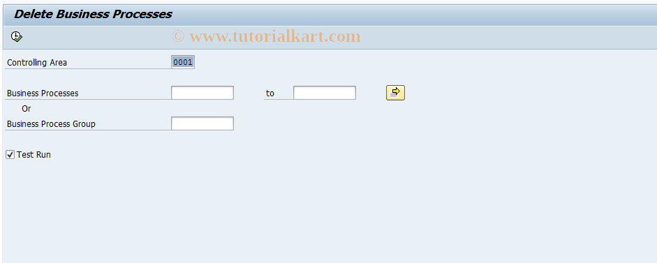 SAP TCode 0KWD - Delete Business Processes