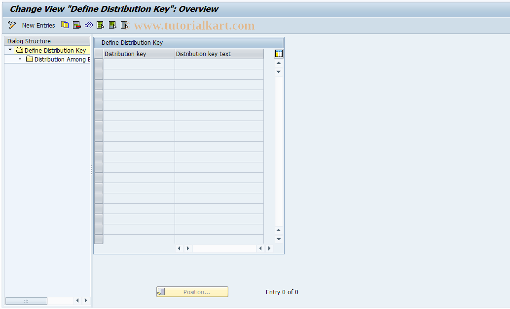SAP TCode 0PMDIKEY - Distribution Keys