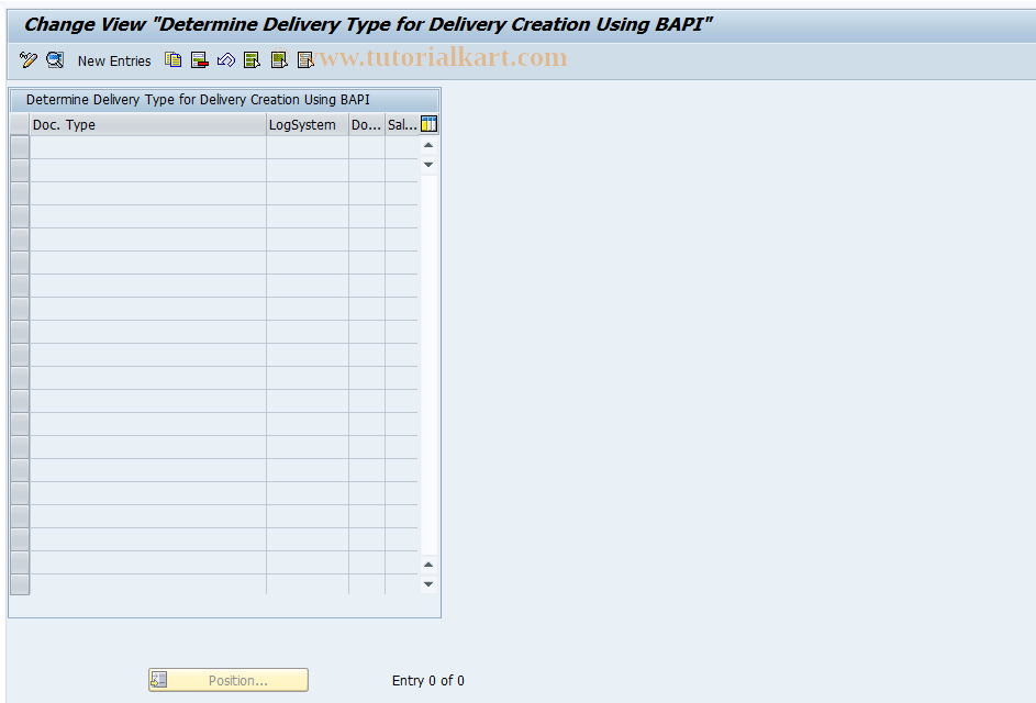 SAP TCode 0VLKAIP - Customizing: Delete Type Determination AIP