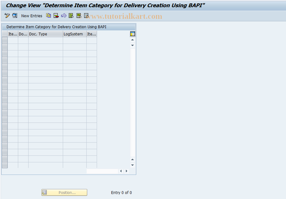 SAP TCode 0VLPAIP - Customizing: Delete Itm.Category Determ. AIP