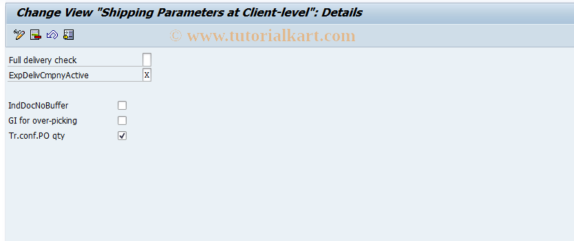 SAP TCode 0VSH - Customizing Global Shipping Parameter