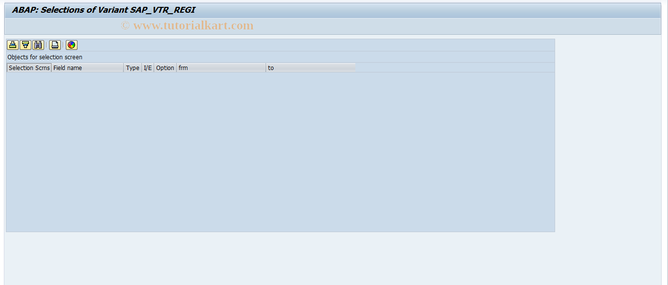 SAP TCode 0VT4 - Maintain Selection Variant Registration 