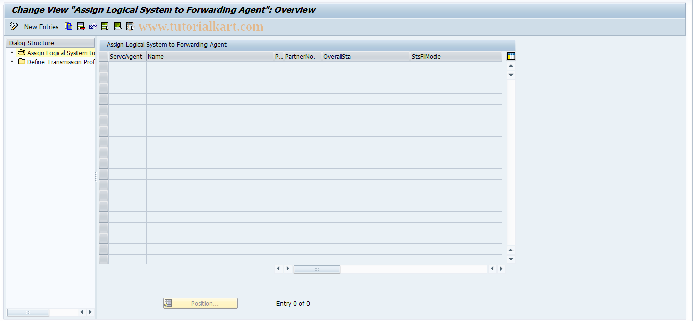 SAP TCode 0VTCFP - Set Freight Planning for Fwdg Agents