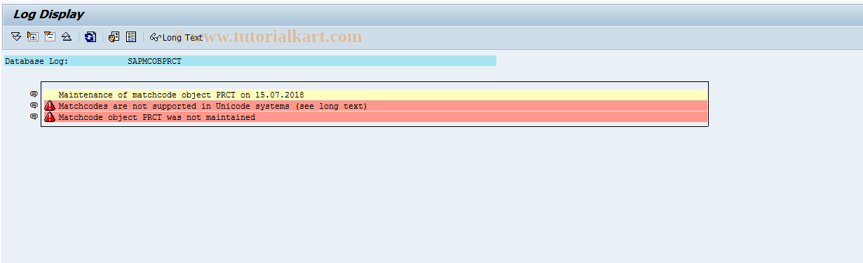 SAP TCode 1KE3 - EC-PCA: Rebuild matchcodes